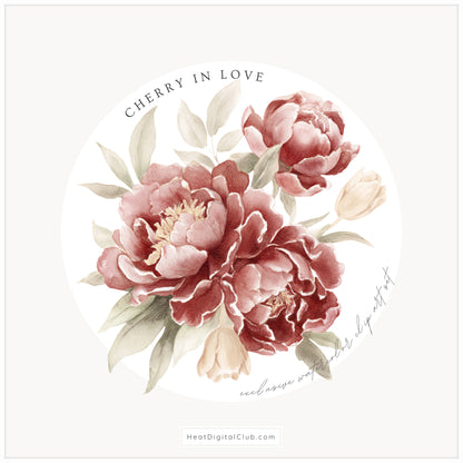 Cherry in Love - Valentine's Day Floral Arrangements Clipart, Valentine Peonies , Romantic | 25 PNG