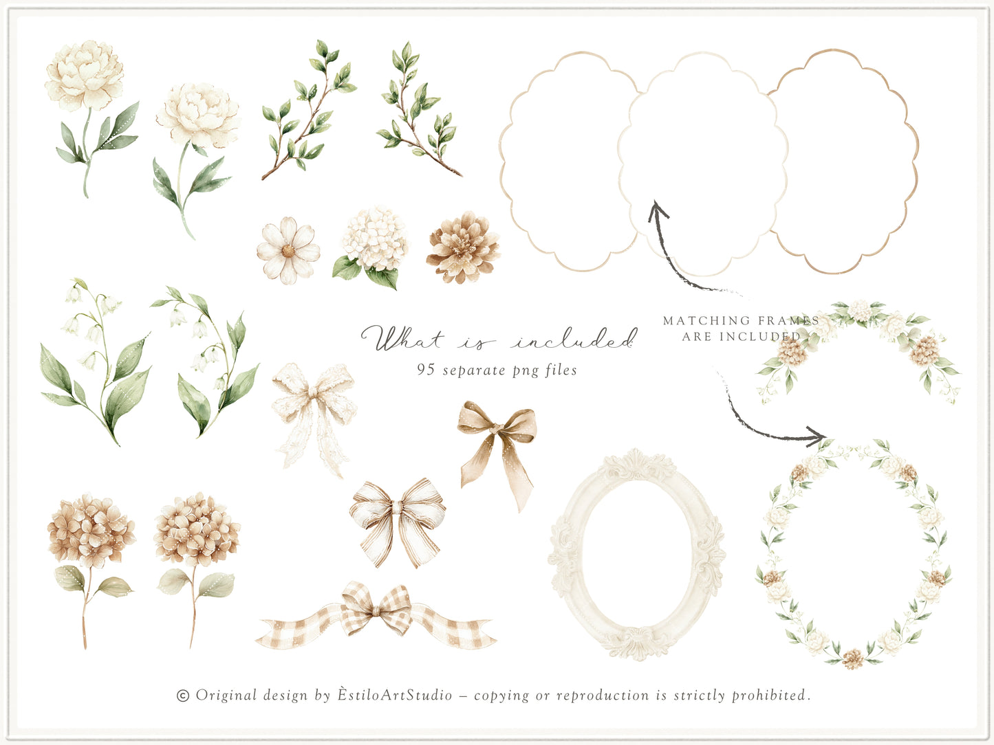 Petite Atelier - Clipart, Heirloom Baby Toys, Vintage Nursery, Neutral Baby Shower, Plush Toys | 105 PNG/JPEG