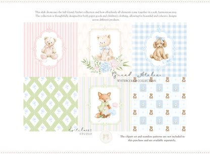 Grand Atelier - Floral Arrangements Clipart, Blue Hydrangea, Pink Peony Flowers, Baby Shower | 46 PNG
