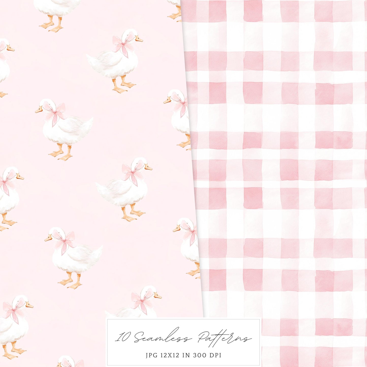 Spring Home - Seamless Patterns, Floral, Pink, Spring | 10 JPEG