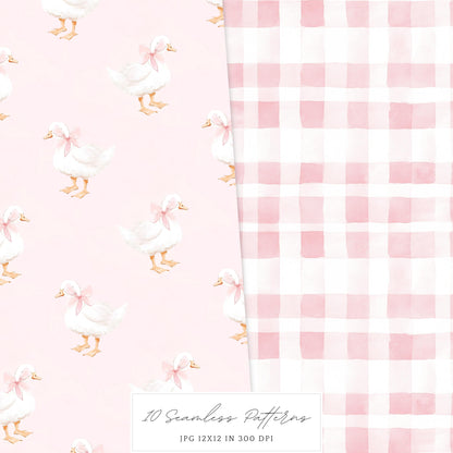 Spring Home - Seamless Patterns, Floral, Pink, Spring | 10 JPEG