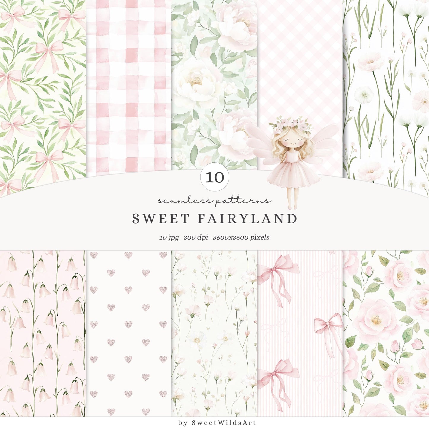 Sweet Fairyland - Collection Bundle, Cute Pink Fairy, Animals | 94 PNG/JPEG