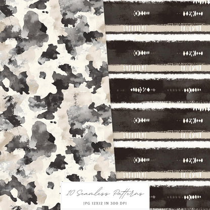 Winter Mood - Seamless Patterns, Cozy, Snowflakes | 10 JPEG