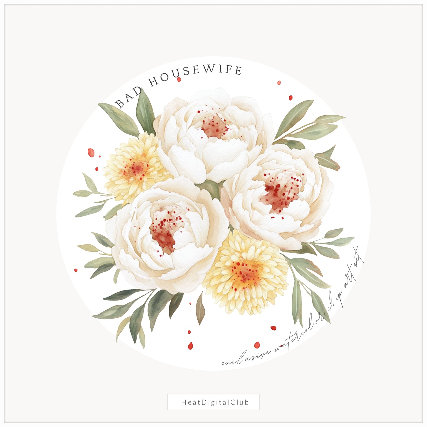 Bad Housewife - Floral Arrangements, Dark Feminine, Creepy Peony | 12 PNG