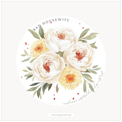 Bad Housewife - Floral Arrangements, Dark Feminine, Creepy Peony | 12 PNG