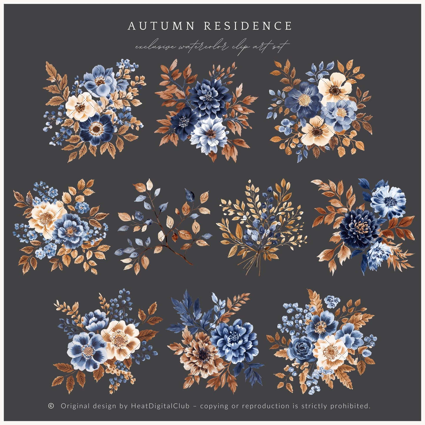 Autumn Residence - Floral Arrangements, Fall Flowers, Pumpkins | 29 PNG