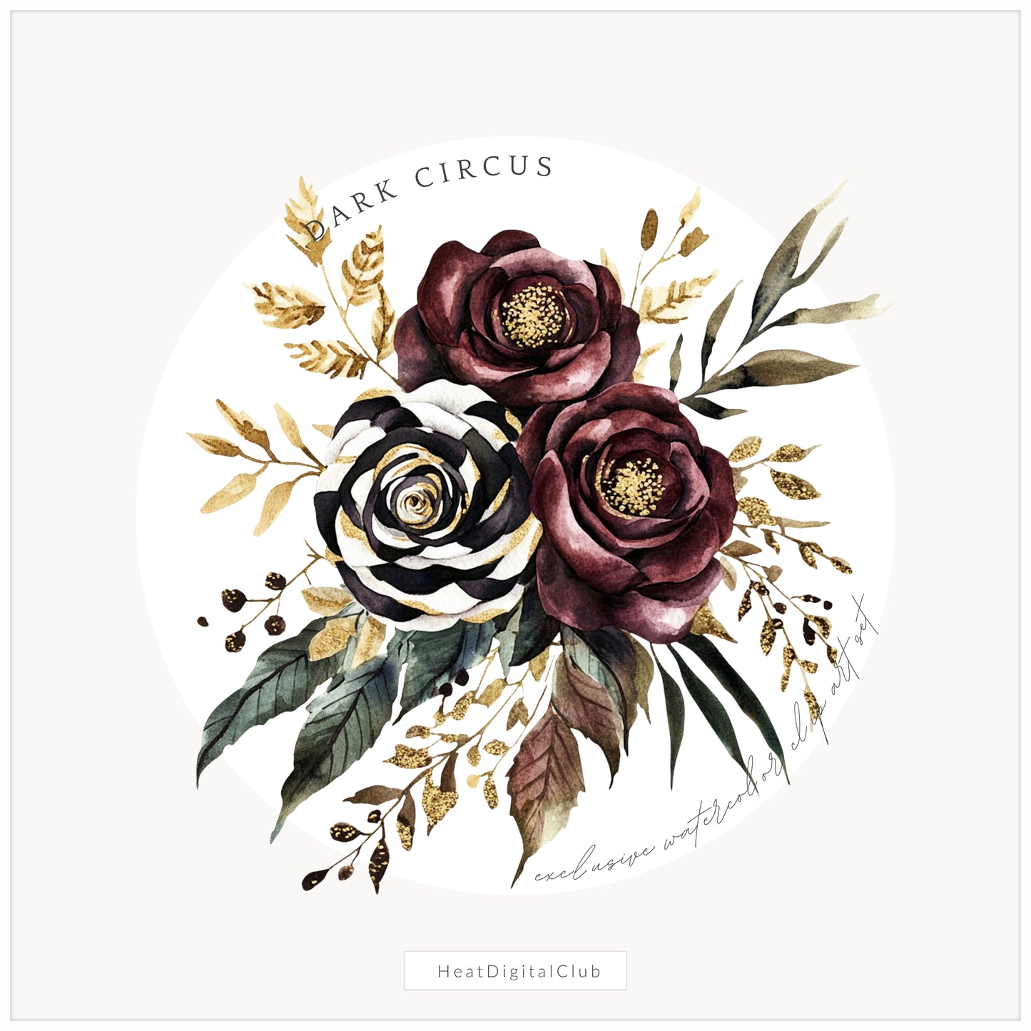Dark Circus - Floral Arrangements Clipart, Gothic Rose, Halloween Bouquets | 12 PNG