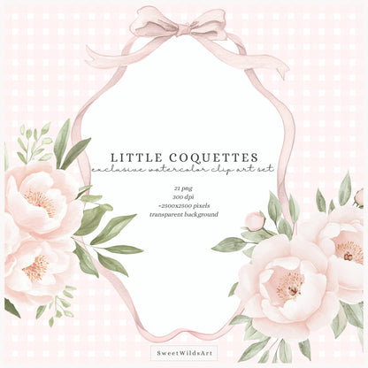 Little Coquettes - Floral Arrangements, Pink Peonies Bouquet, Girly Romantic | 21 PNG