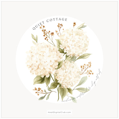 Quiet Cottage - Floral Arrangements Clipart, Hydrangea, French Garden Bouquet, Cottagecore | 22 PNG