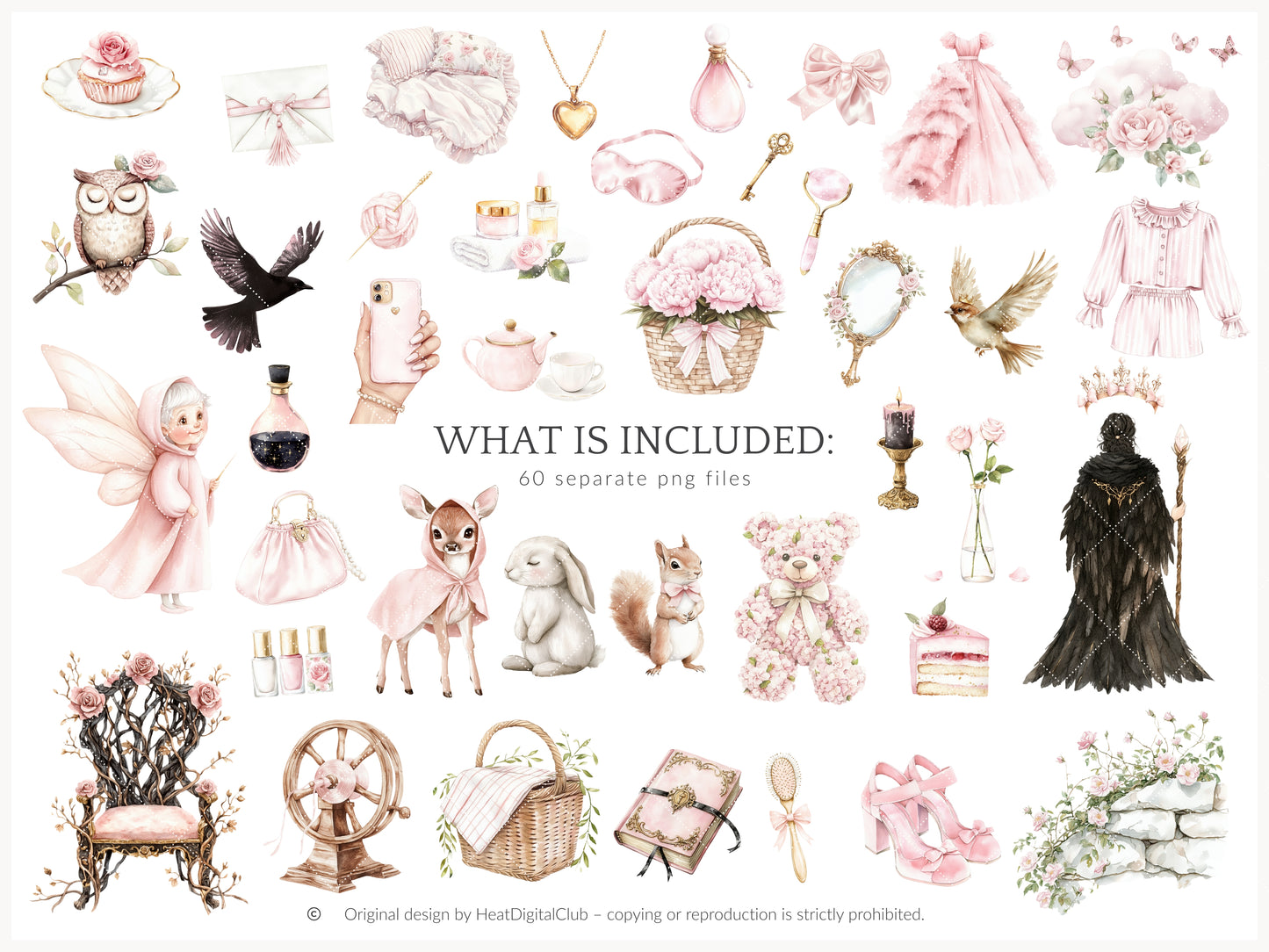 Enchanted Dream - Sleeping Beauty Clipart, Magic Rose | 60 PNG