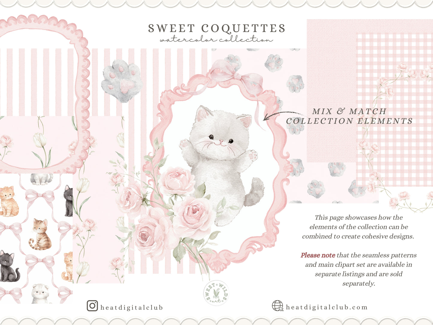 Sweet Coquettes - Floral Arrangements Clipart, Pink Roses Bouquet, Coquette Flowers, Baby Shower Florals | 24 PNG