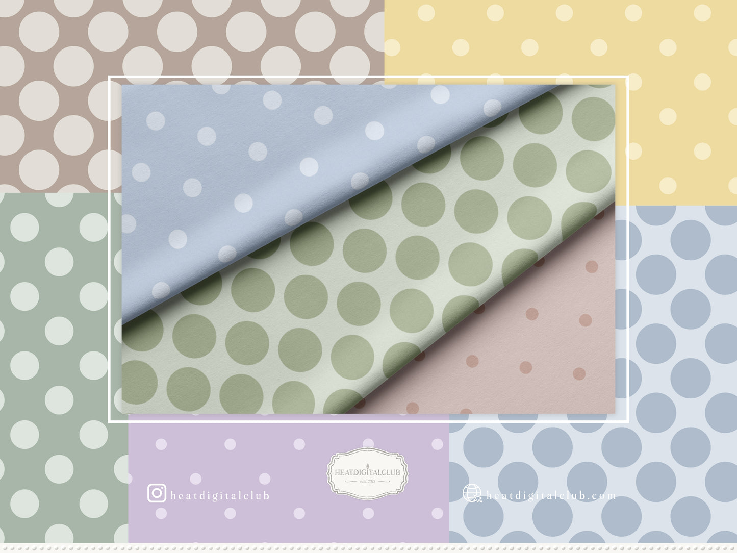 Pastel Polka Dots - Seamless Patterns, Modern Soft Color Collection | 80 JPEG