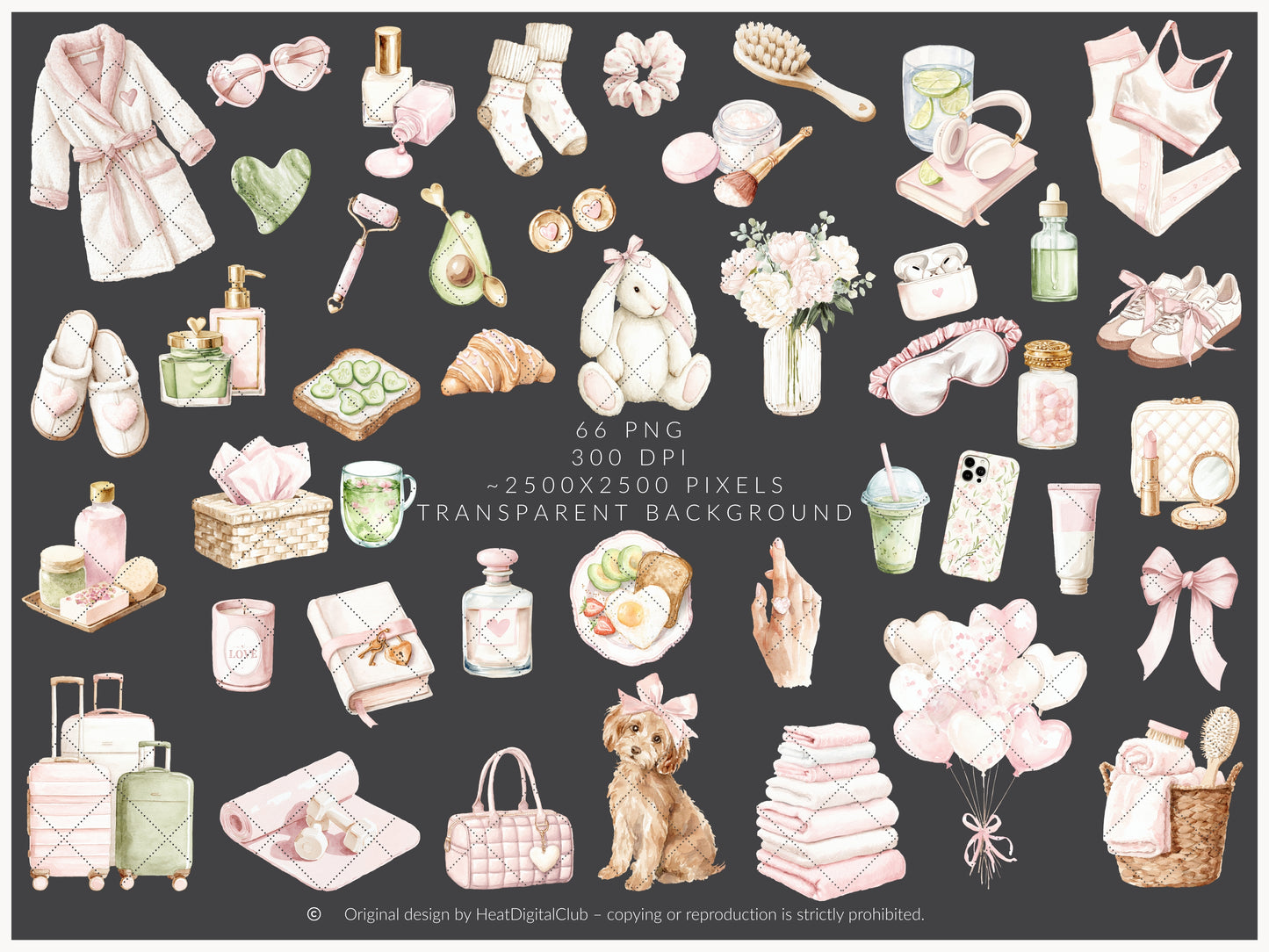 Pure Love - Clipart, Self Love, Wellness Spa Coquette Aesthetic, Valentines Day | 66 PNG