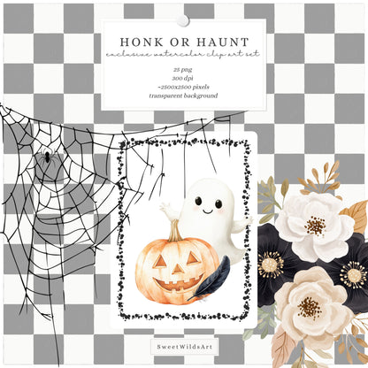 Honk or Haunt - Halloween Floral Arrangements, Fall, Spooky Pumpkins | 25 PNG