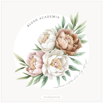 Blush Academia - Floral Arrangements, Peonies, Light Academia Flowers | 12 PNG