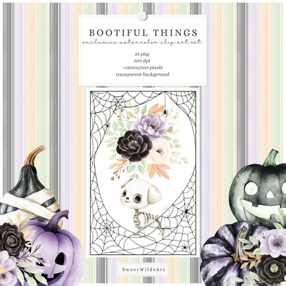 Bootiful Things - Floral Arrangements, Halloween Spooky Cute Bouquets | 25 PNG