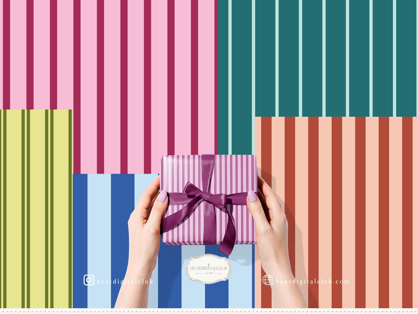 Dopamine Stripes - Colorful Striped Seamless Patterns, Paper Collection | 70 JPEG