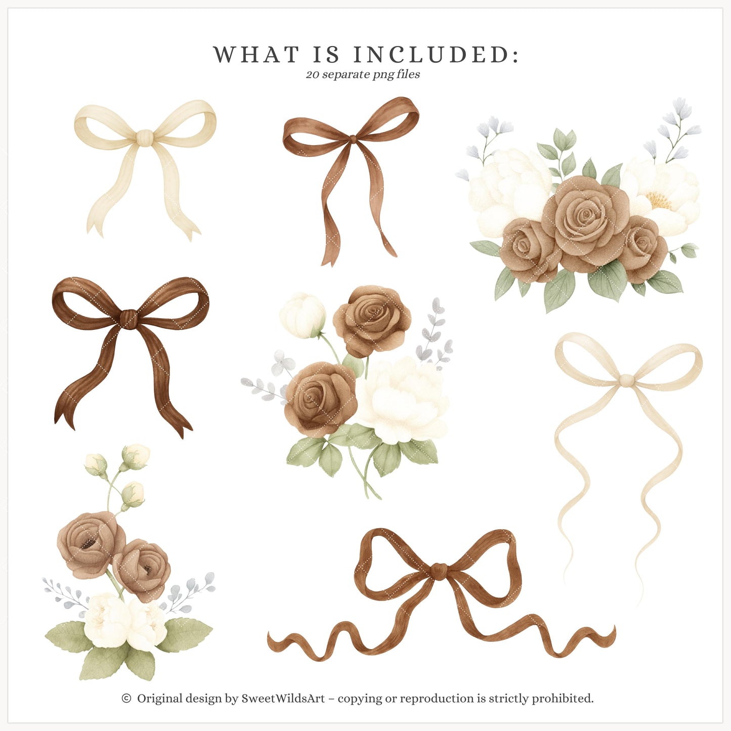 Tiny Moments - Floral Arrangements, Neutral Flowers, Beige Rose | 20 PNG