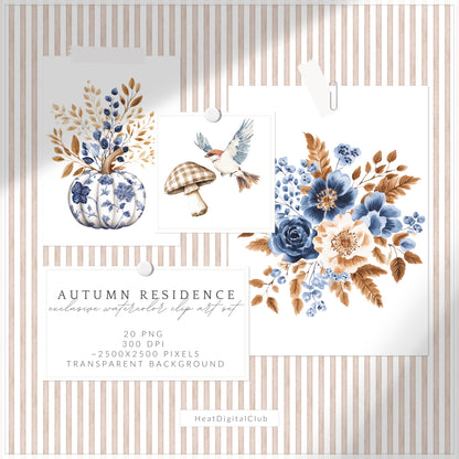 Autumn Residence - Floral Arrangements, Fall Flowers, Pumpkins | 29 PNG