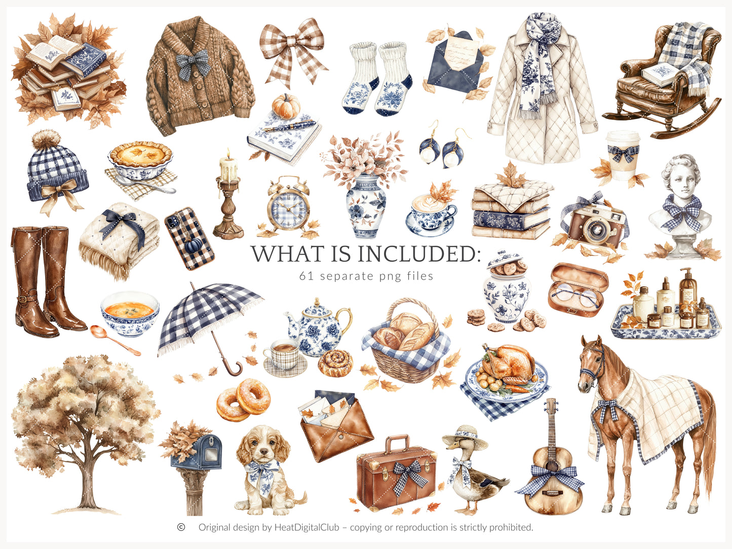 Autumn Residence -  Elegantl Clipart, Grandmillennial Fall Clipart | 61 PNG