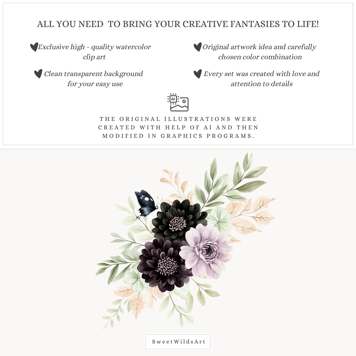 Bootiful Things - Floral Arrangements, Halloween Spooky Cute Bouquets | 25 PNG