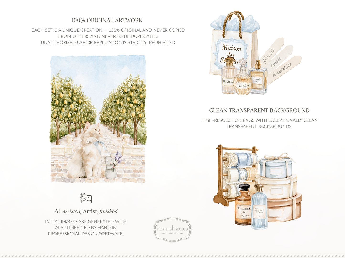 Atelier Des Senteurs - Watercolor French Perfume Clipart, Perfume Boutique | 60 PNG