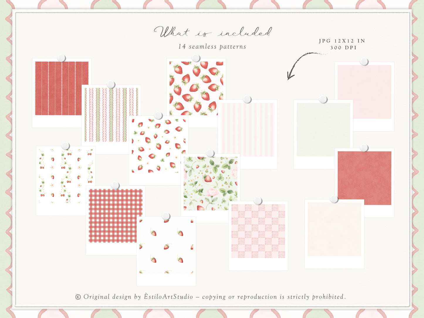 Strawberry Atelier - Bundle Clipart, Cottagecore Nursery, Baby Girl Birthday, Heirloom Toys, Spring | 119 PNG/JPEG