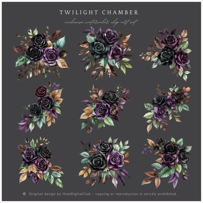 Twilight Chamber - Floral Arrangement, Halloween, Autumn, Gothic Rose | 20 PNG
