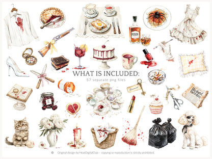 Bad Housewife - Retro Halloween Clipart, Housewife, Domestic Horror | 57 PNG