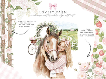 Lovely Farm - Clipart, Coquette Farm, Strawberry Pink Country | 55 PNG