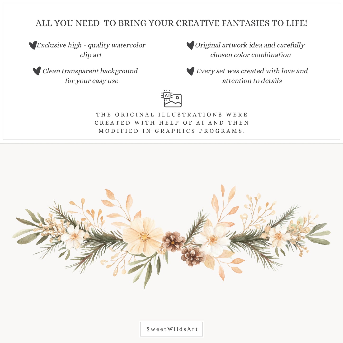 Autumn Woods - Floral Arrangements, Fall Bouquets Clipart, Pumpkins | 25 PNG