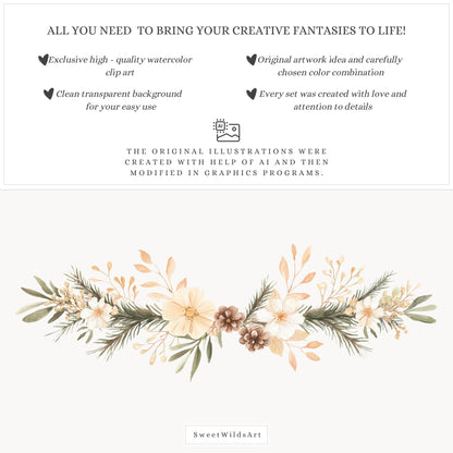 Autumn Woods - Floral Arrangements, Fall Bouquets Clipart, Pumpkins | 25 PNG
