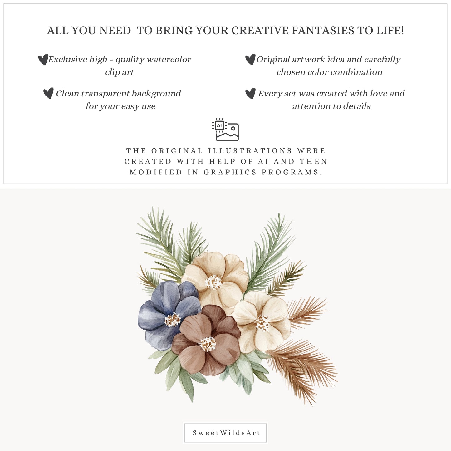 Birthday Woods - Floral Arrangements, Forest Frames and Bouquets, Rustic | 22 PNG
