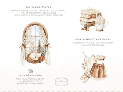 Bohemian Fall - Boho Autumn Clipart, Western Fall Graphics, Pumpkin, Cottage Fall | 60 PNG