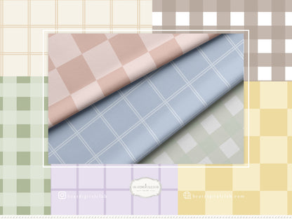 Pastel Checks Seamless Patterns, Modern Gingham Plaid Collection | 90 JPEG