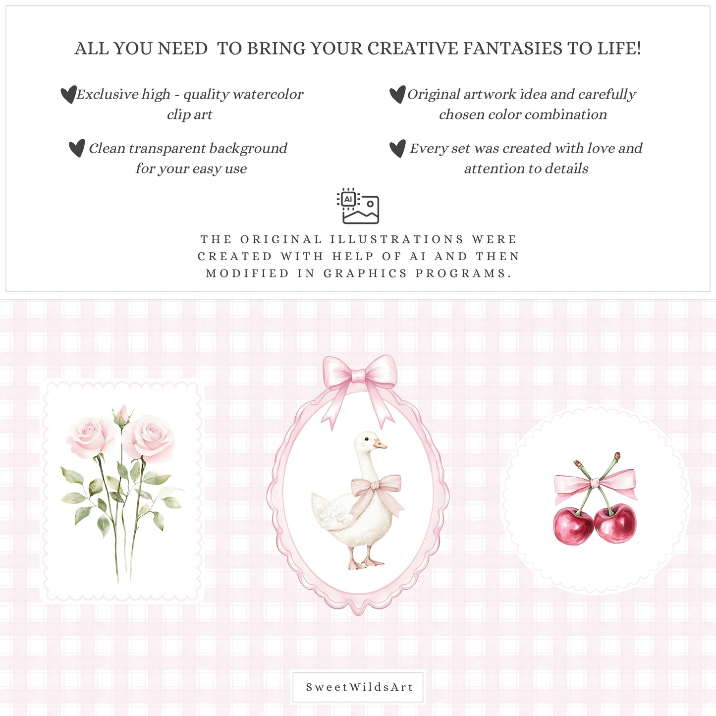 Girly Goose - Pink Silly Goose, Coquette Nursery, Boho Baby Shower | 44 PNG