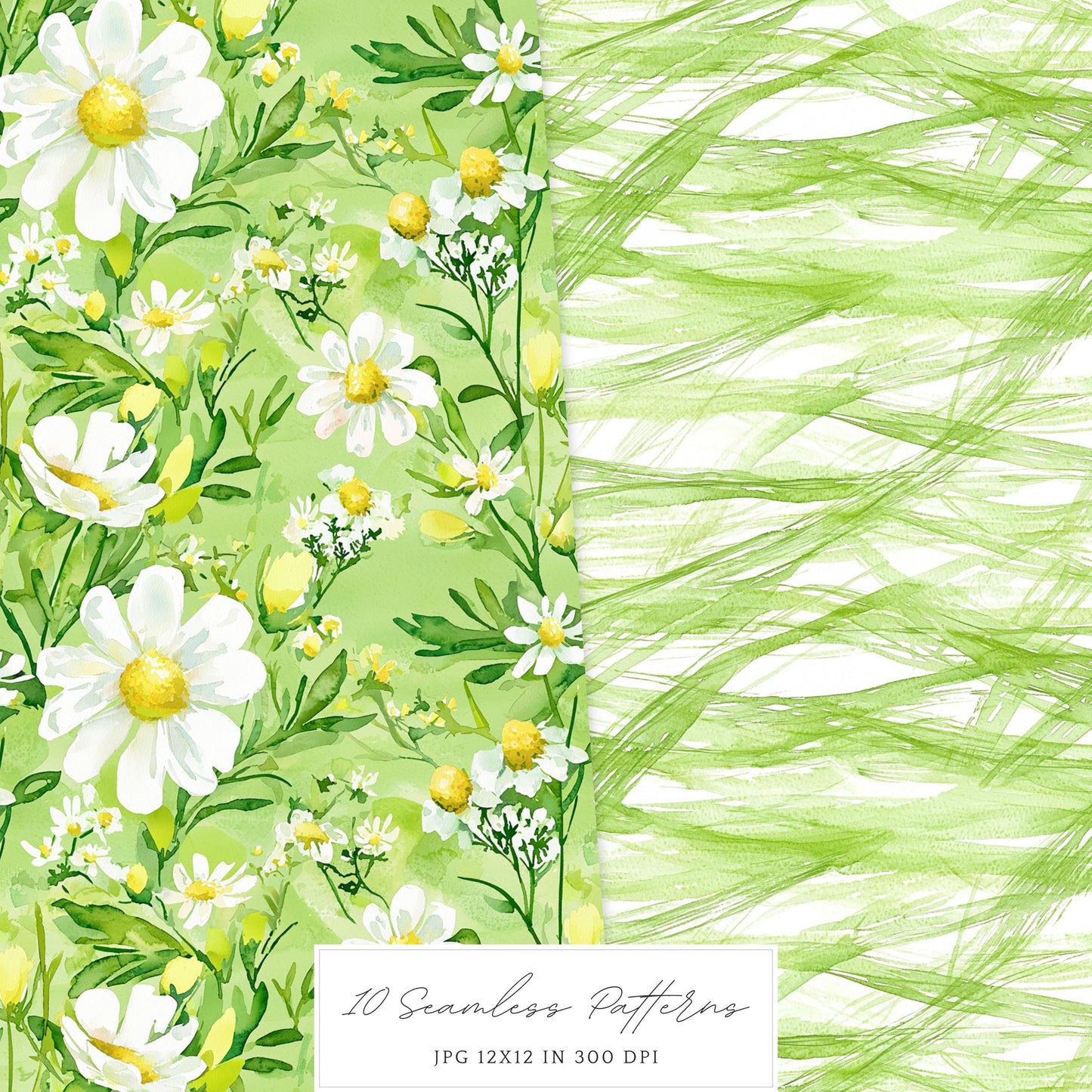 Fresh Essence - Seamless Patterns, Floral, Spring | 10 JPEG