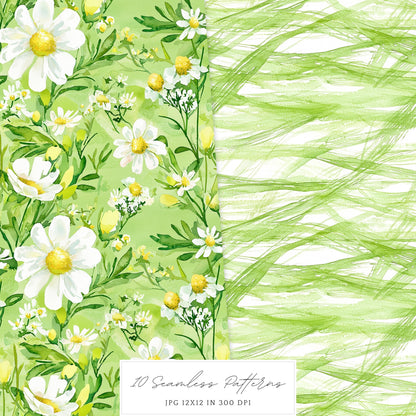Fresh Essence - Seamless Patterns, Floral, Spring | 10 JPEG