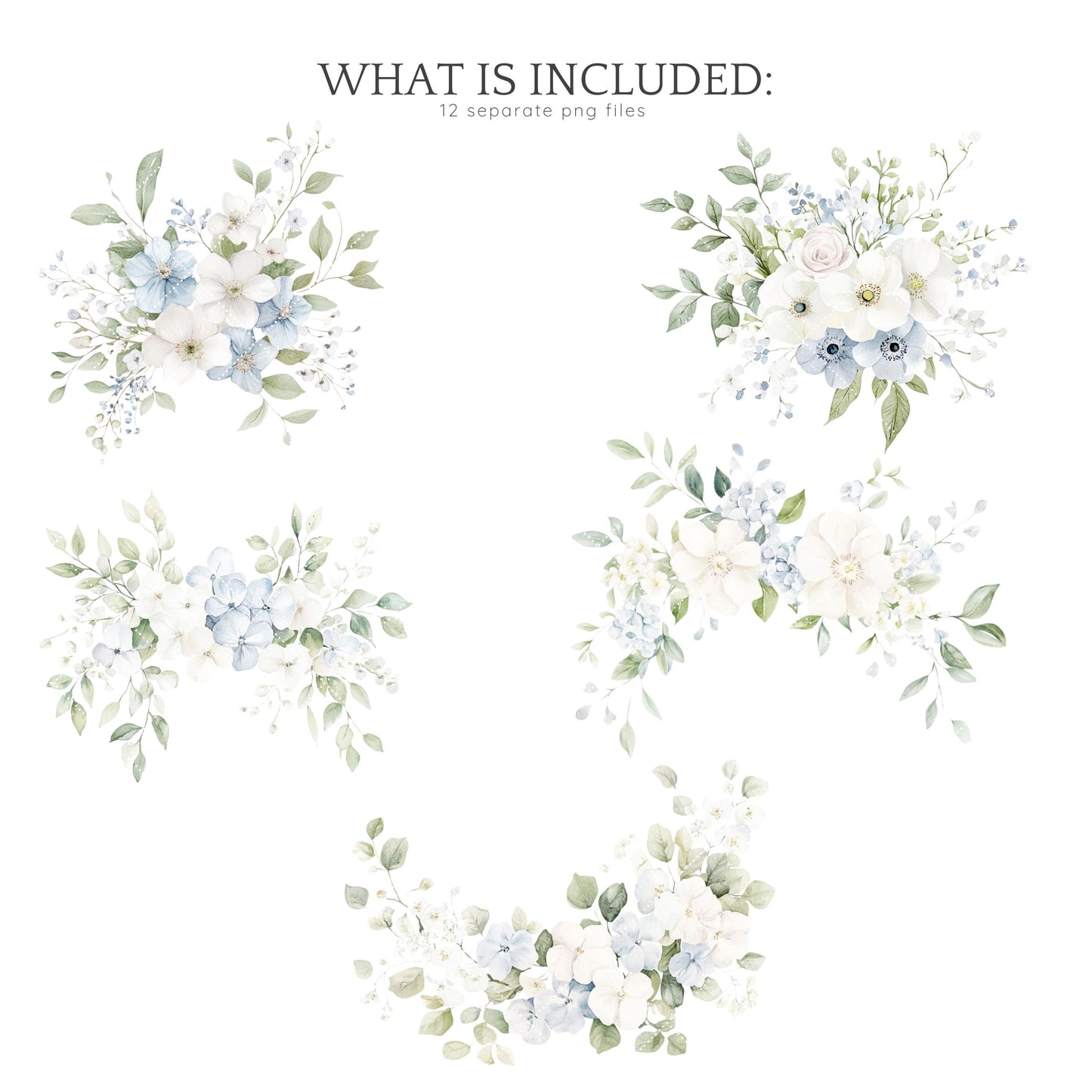 Spring Garden - Floral Arrangements Clipart, Gentle Flowers | 12 PNG