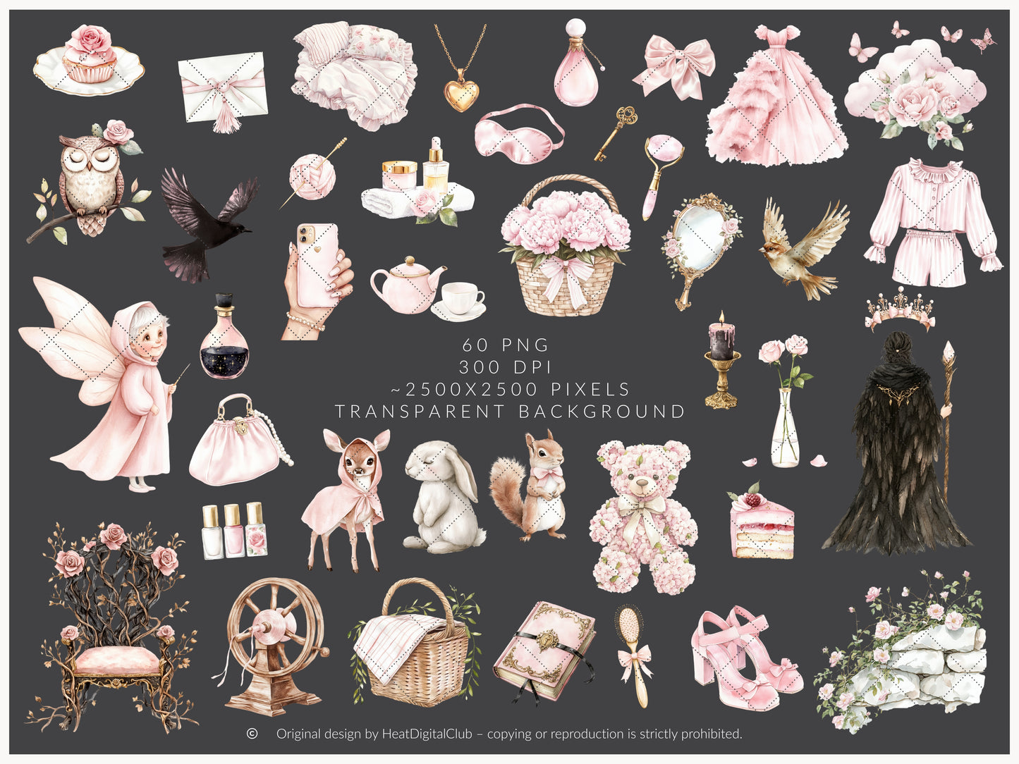 Enchanted Dream - Sleeping Beauty Clipart, Magic Rose | 60 PNG