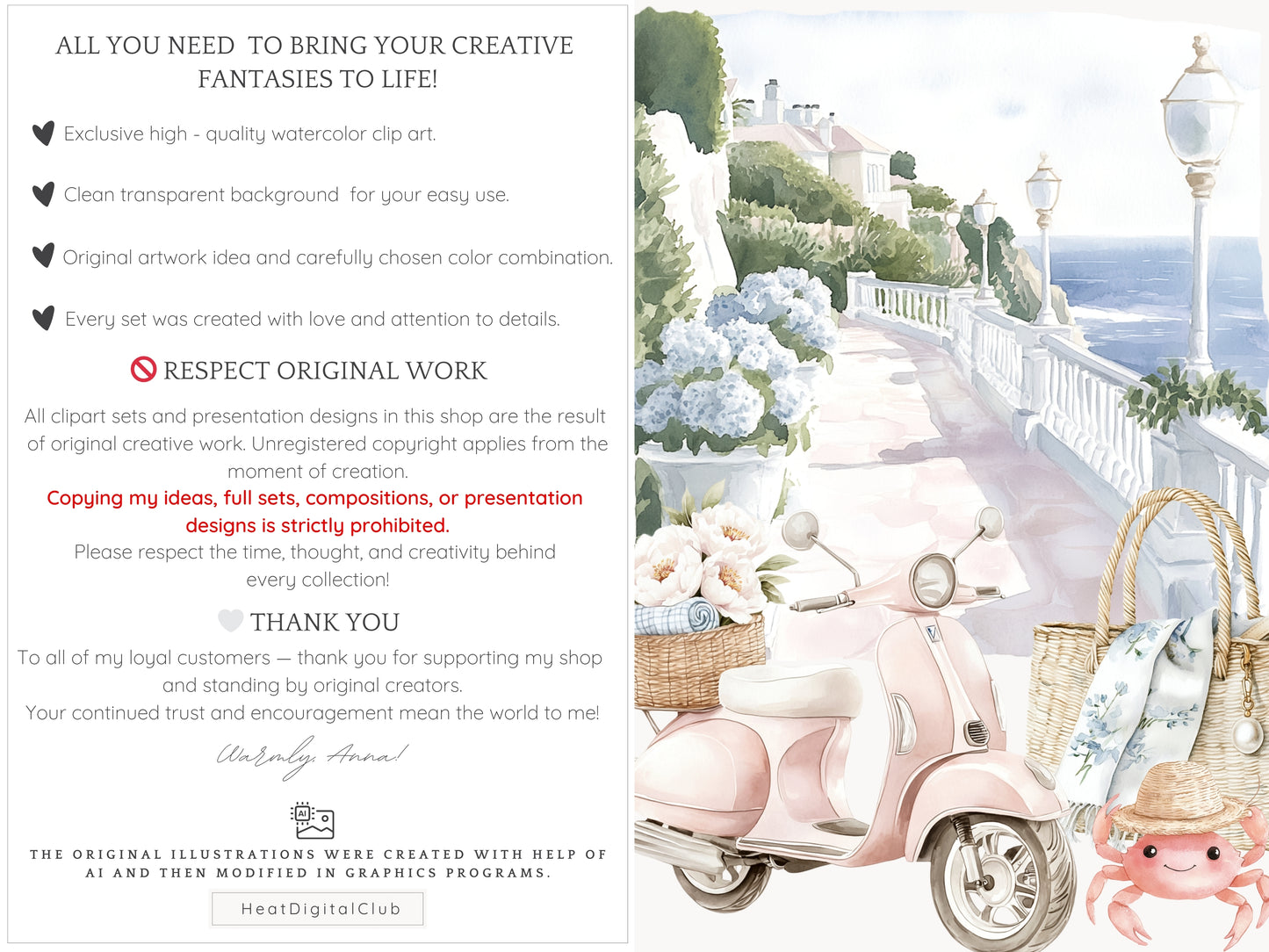 Summer Chic – Grandmillennial Vacation Clipart Set | 56 PNG