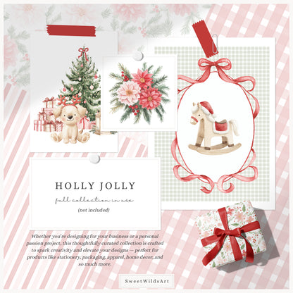 Holly Jolly - Christmas Collection Bundle, Baby Animals, Kids Holiday, Cozy Winter | 118 PNG/JPEG