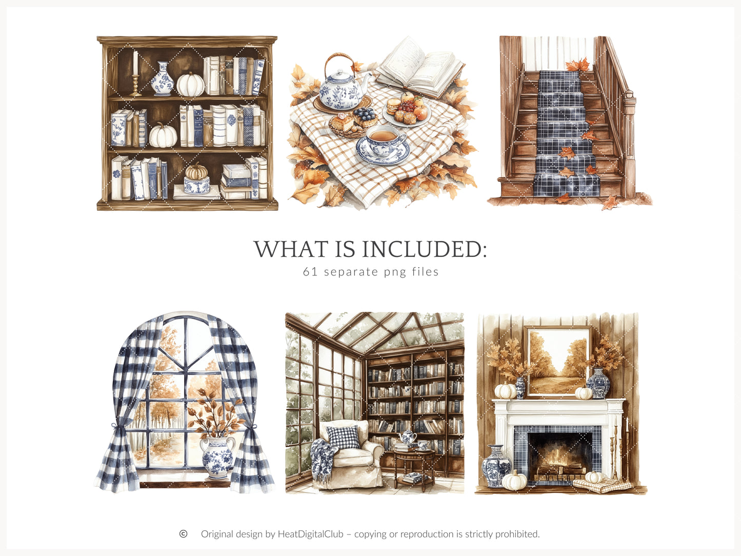 Autumn Residence -  Elegantl Clipart, Grandmillennial Fall Clipart | 61 PNG