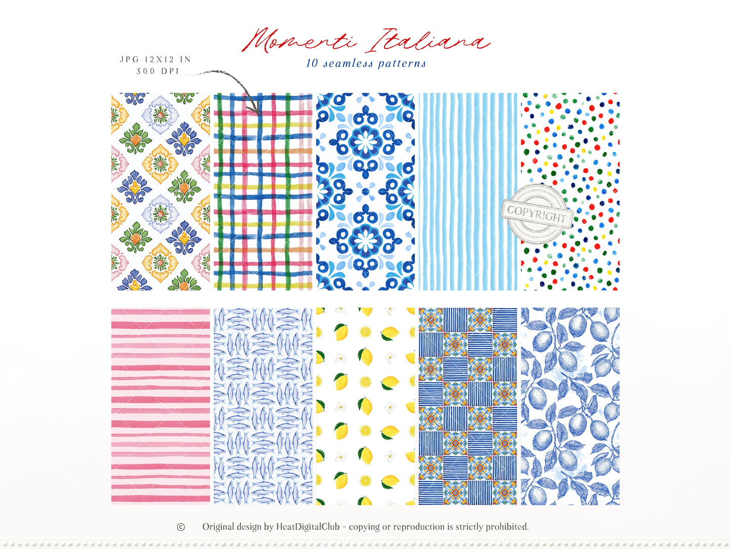 Momenti Italiana -Clipart, Mediterranean Summer, Lemon Italy, Coastal Vacation Elements, Italian Aesthetic, Dolce Vita | 111 PNG/JPEG