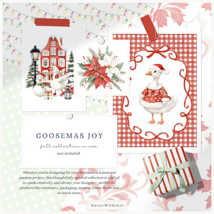 Goosemas Joy - Christmas Clipart Bundle, Cute Silly Goose, Holiday Geese, Baby Shower | 118 PNG/JPEG
