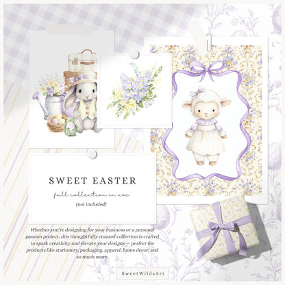 Sweet Easter - Bundle Clipart, Cute Baby Animals, Bunny, Pastel Spring Nursery, Cottagecore | 101 PNG/JPEG