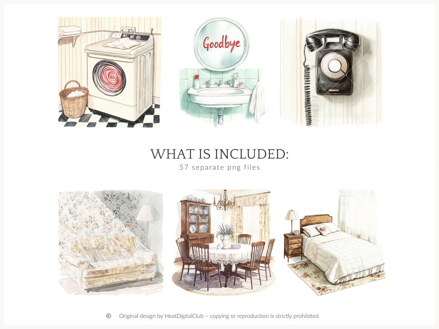 Bad Housewife - Retro Halloween Clipart, Housewife, Domestic Horror | 57 PNG