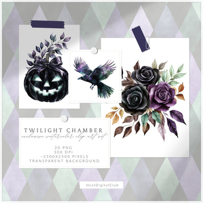 Twilight Chamber - Floral Arrangement, Halloween, Autumn, Gothic Rose | 20 PNG