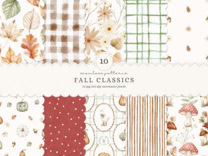 Fall Classics - Teddy Bears Clipart Bundle, Autumn Kids Animals, Vintage Toys, Goose, Pumpkins, Cozy Nursery | 110 PNG/JPEG