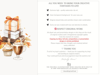 Born In Fall - Birthday Girl Clipart, Autumn Balloons, Cakes and Gifts, Party | 60 PNG